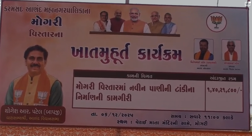 Major Development Works Inaugurated in Karamsad–Anand by MLA Yogesh Patel